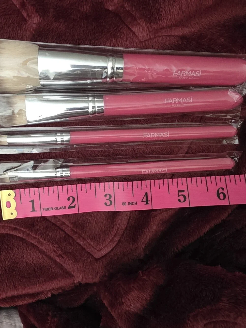 Farmasi Bright Pink 5 Piece Makeup Brush Brushes In Original Cellophane Wrappers